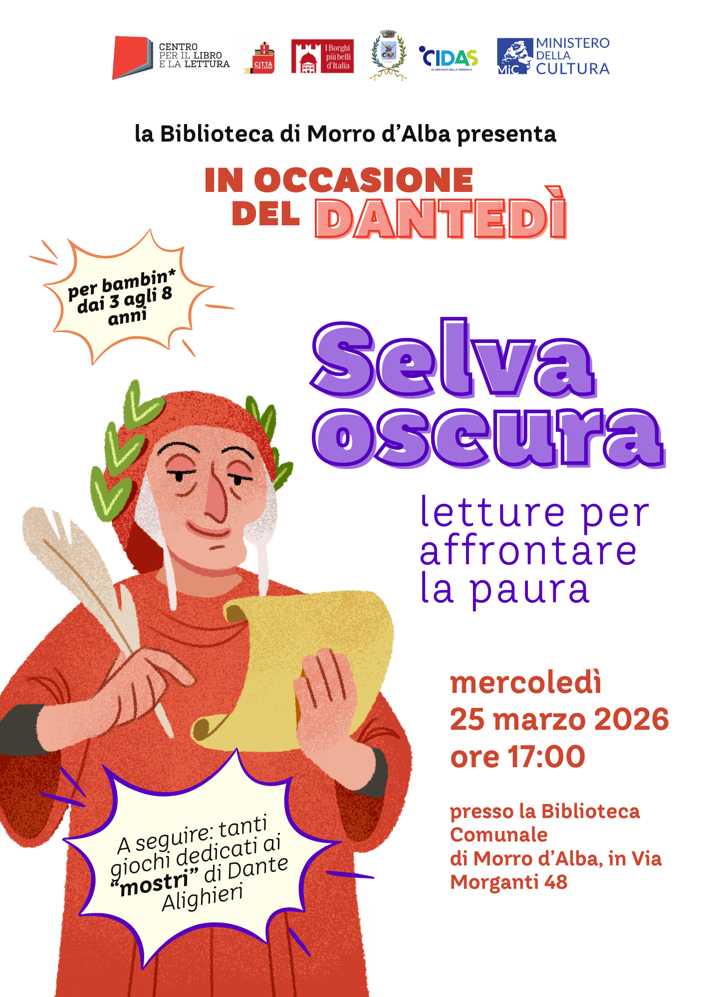 "Selva oscura. Letture per affrontare la paura" Letture per bambini a Morro d’Alba